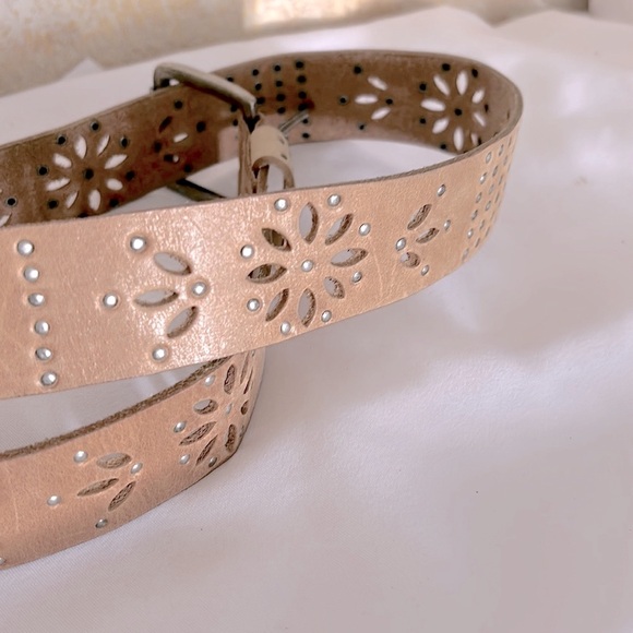 Calvin Klein Vintage Studded 90s Belt Rodeo Leather Cowgirl Tan Boho Medium main image 5